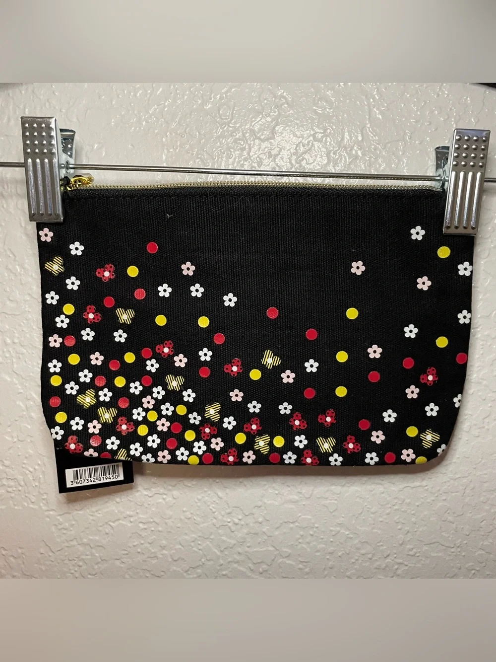Marc Jacobs Black Floral Dot Cosmetic Pouch
